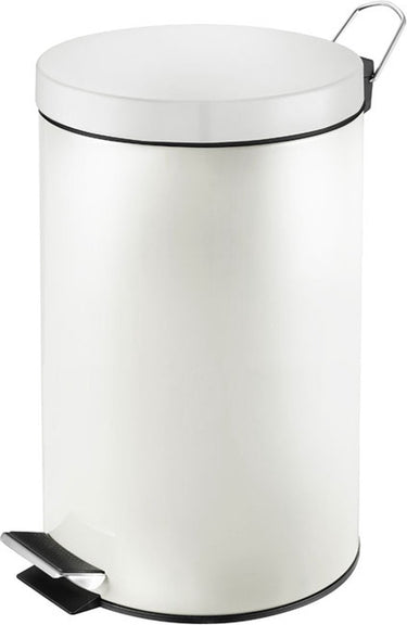 V-part - pedaalemmer 12 liter - steel - wit - prullenbak