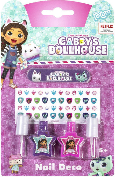Totum gabby's poppenhuis nagel deco set kinder nagellak junior- kids beauty speelgoed vanaf 3 jaar gabby's dollhouse