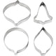 Creativ company uitsteekvormen, bel, bol, gruppel, prisma, h: 8 cm, 4 stuk 1 doos