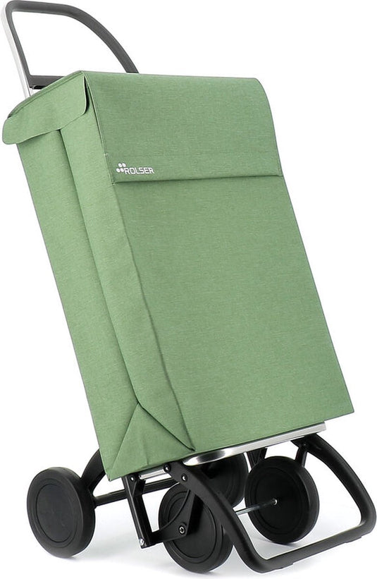 Rolser boodschappentrolley jean tweed - 4 wielen - verde