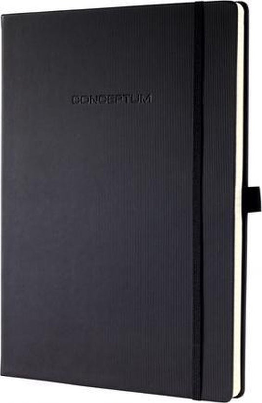 Sigel notitieboek - conceptum pure - a5 - zwart - hardcover - 194 pagina's - 80 grams - ruit - si-co121