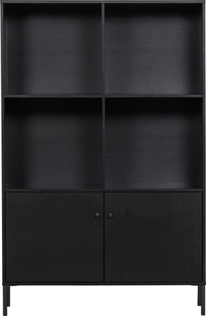Woood xam open kast - grenen - zwart - 155x107x39