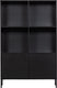 Woood xam open kast - grenen - zwart - 155x107x39