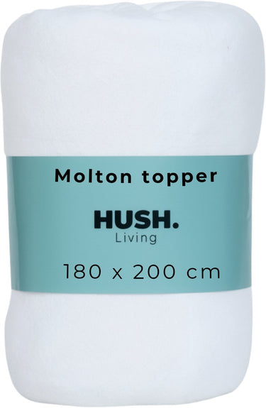 Hush. living hush living molton topperbeschermer - 80%katoen 20%polyester - uitstekende vochtopname - vormvast - comfort en duurzame bescherming - 180x200+15cm