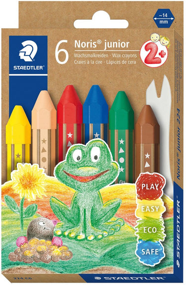 Staedtler noris junior waskrijt, etui van 6 stuks