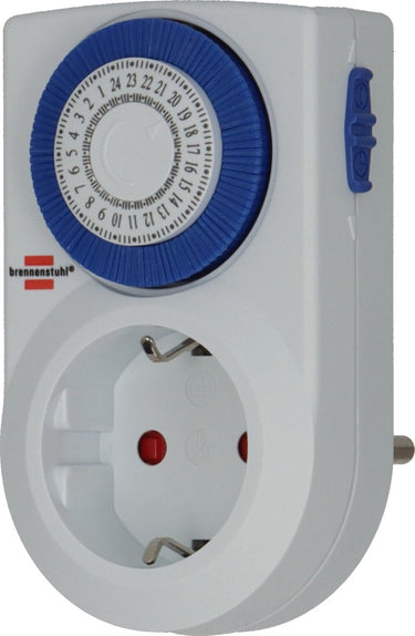 Brennenstuhl timer mmz 20, mechanische tijdschakelklok wandcontactdoos (dagschakelklok, met verhoogde contactbeveiliging voor binnen)