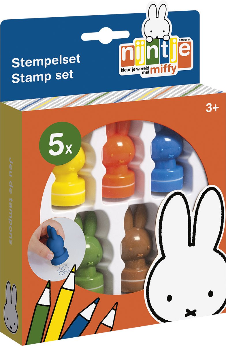Afbeelding laden in galerijviewer, Totum nijntje stempels, 5 stuks zelf inktend, stempelen, stempelset - creatief peuter kleuter speelgoed - vanaf 3 jaar - bambolino toys knutselen junior

