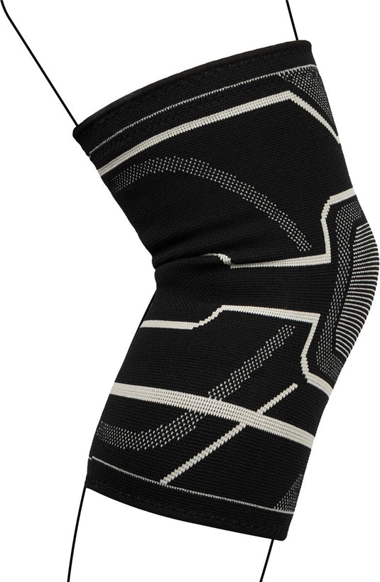 Avento knie compressie bandage - zwart zilvergrijs - l xl