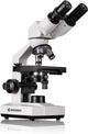 Bresser erudit basic bino microscoop 40x-400x – binoculair, led verlichting, smartphone adapter koffer – voor school hobby