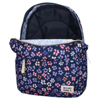 Rugzak milky kiss prestige donkerblauwe bloemen