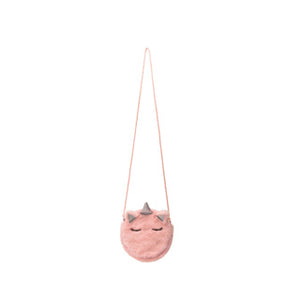 No brand unicorn schoudertas fluffy roze | 4 stuks
