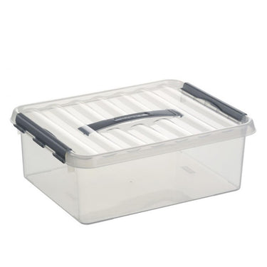 Sunware q-line opbergbox large transparant 12 liter 30x40x14cm a4 bodemmaat