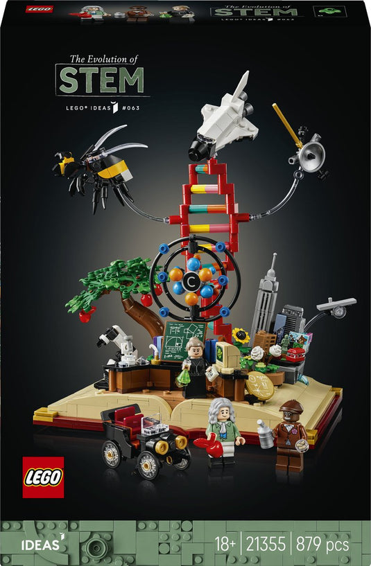 Lego ® ideas de evolutie van stem, wetenschappelijk cadeau voor volwassenen, verzamelmodel met 3 minifiguren waaronder marie skłodowska-curie 21355
