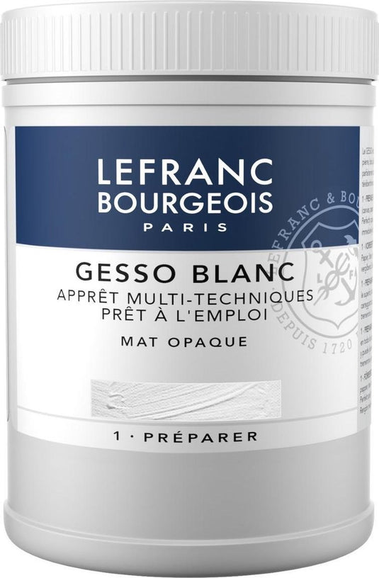 Lefranc bourgeois paris lefranc bourgeois 300658 witte gesso mat – 500 ml | universele primer voor acryl olieverf | canvas, hout, papier steen