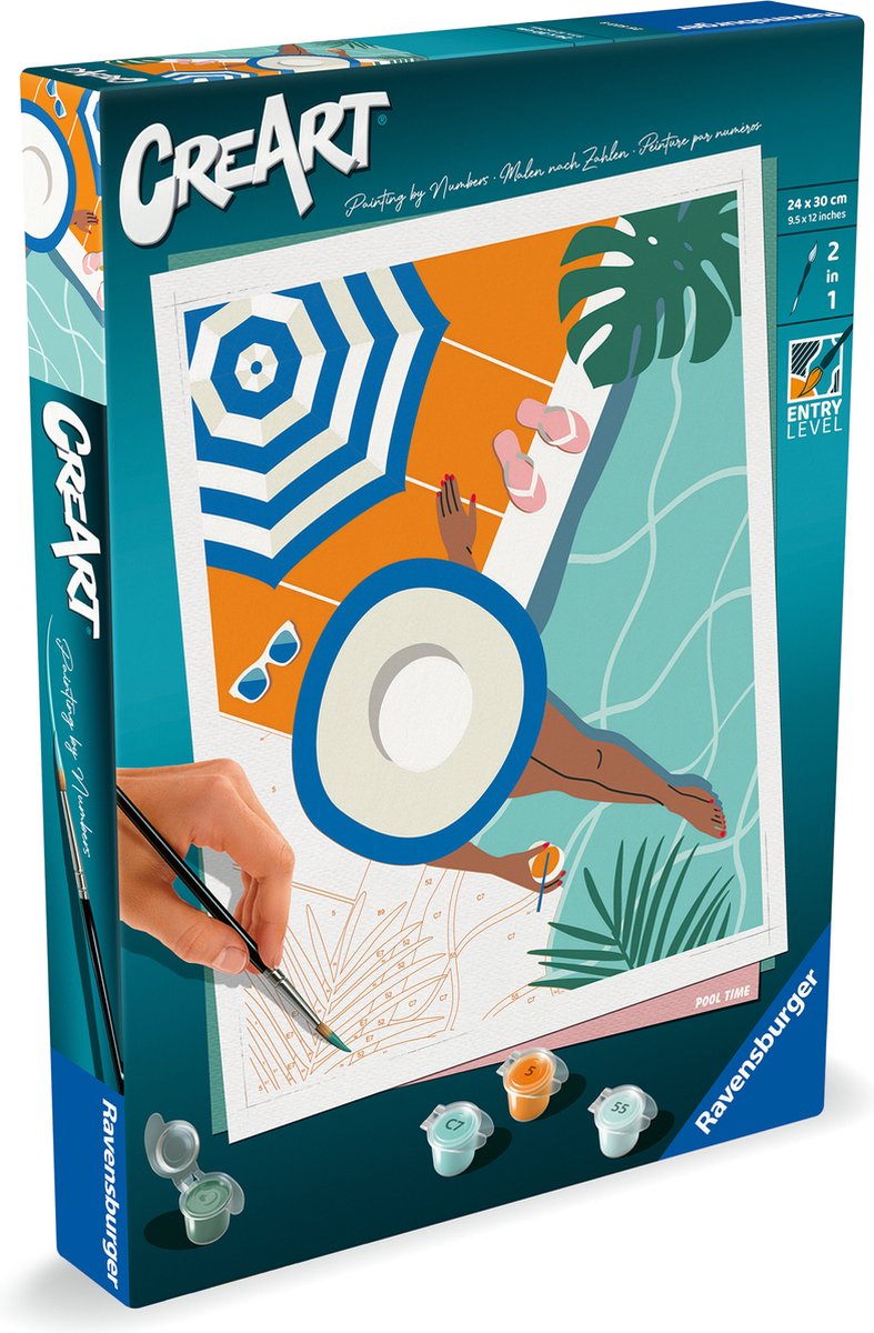 Afbeelding laden in galerijviewer, Ravensburger creart schilderen op nummer - zwembad
