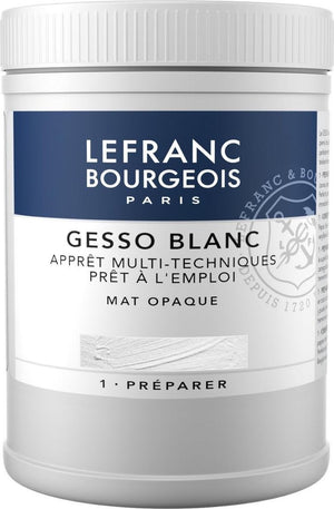 Lefranc bourgeois paris lefranc bourgeois 300658 witte gesso mat – 500 ml | universele primer voor acryl olieverf | canvas, hout, papier steen