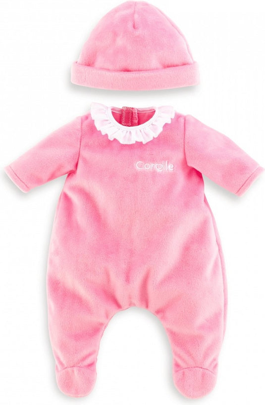 Corolle mon grand poupon pyjama met muts roze babypop 36 cm