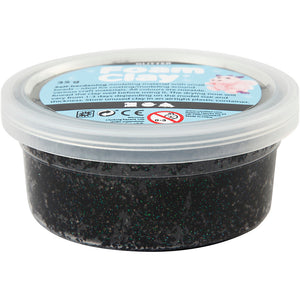 Creativ company foam clay glitter 35gr - zwart