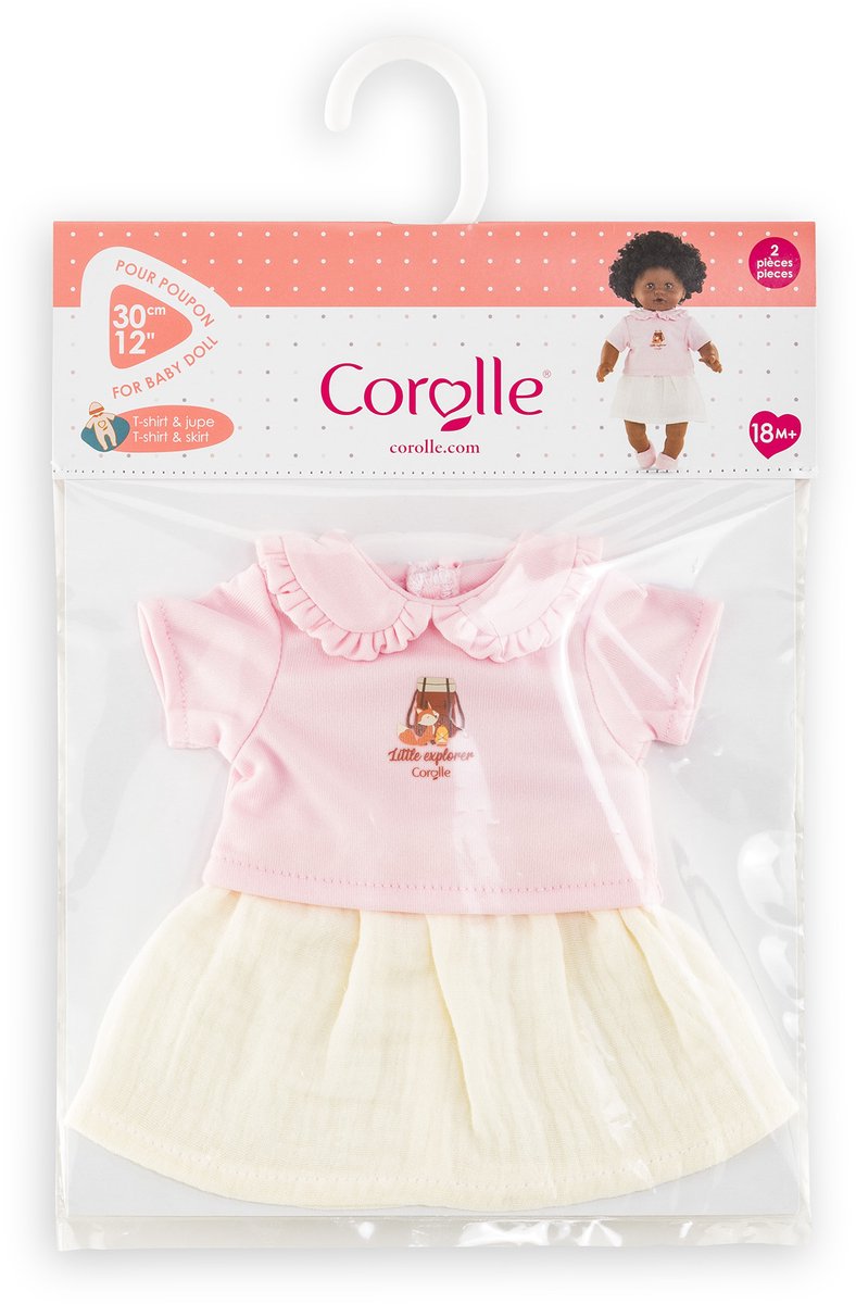 Afbeelding laden in galerijviewer, Corolle t-shirt met jurkje kleine ontdekker - 30cm
