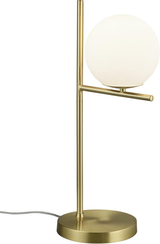 Trio pure - tafellamp - messing mat - excl. 1x e14 28w - wit glas