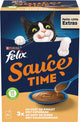 Felix kattensnack sauce time - kip kalkoen - 4 x 6x40g