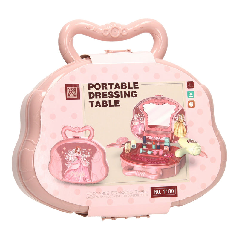 Load image into Gallery viewer, Beautycase kaptafel roze in speelkoffer
