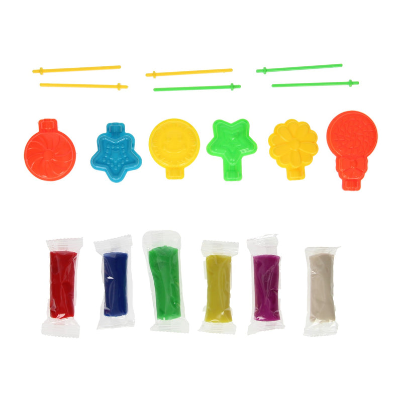 Load image into Gallery viewer, Kleiset in opbergbox lolly's maken - 6 kleuren klei
