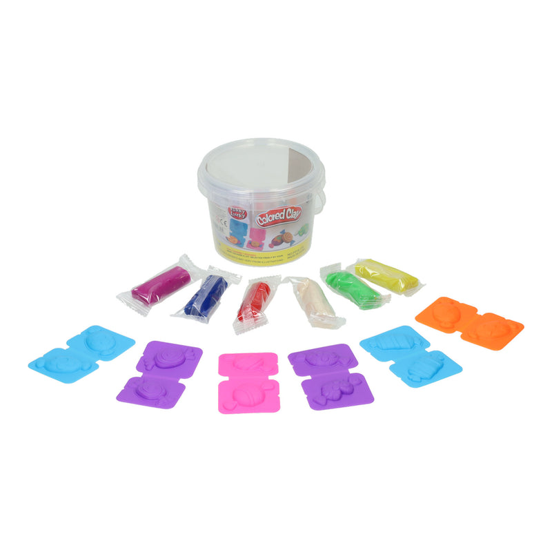 Load image into Gallery viewer, Kleiset in opbergbox snoepjes maken - 6 kleuren klei
