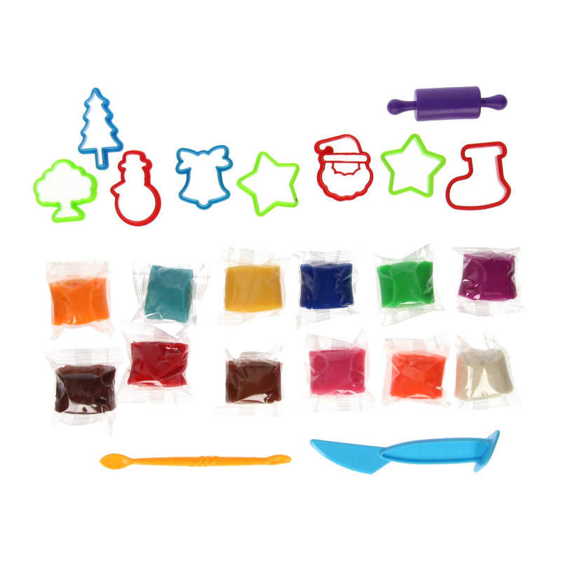ギャラリービューアに画像をロードする, Lobbes speelgoed bv lobbes kleiset kerst opbergbox - 12 kleuren klei en uitsteekvormen.
