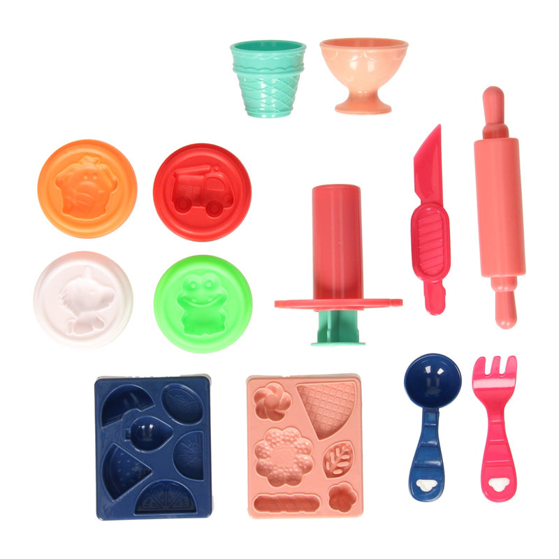 ギャラリービューアに画像をロードする, Lobbes speelgoed bv lobbes klei speelgoed set toetjes - 4 kleuren klei en accessoires.
