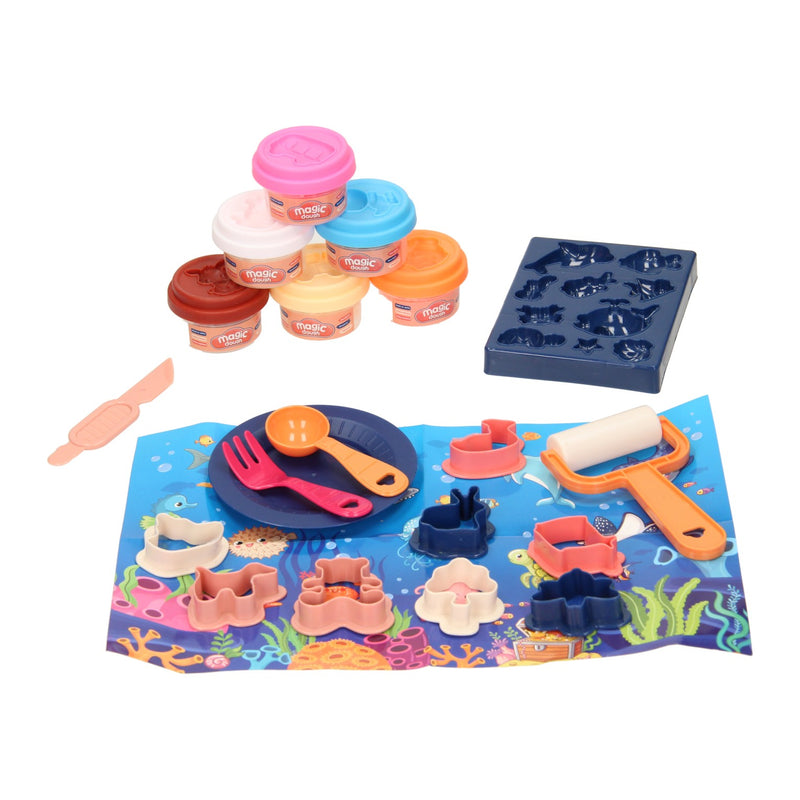Afbeelding laden in galerijviewer, Lobbes speelgoed bv lobbes klei speelset onderwaterwereld - 6 kleuren klei en accessoires.
