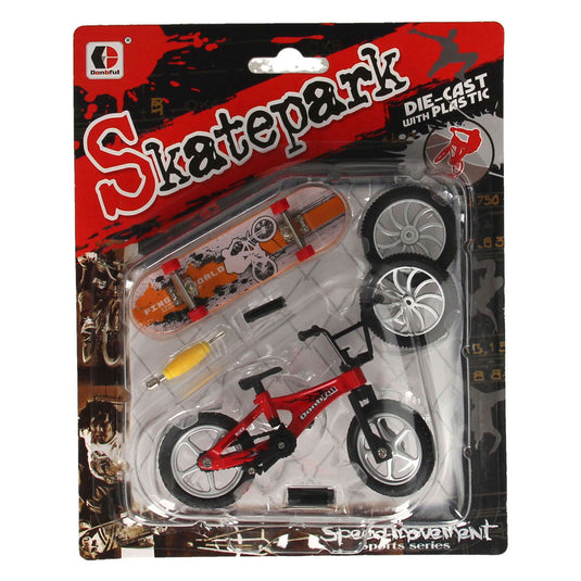 Vinger stuntfiets met accessoires