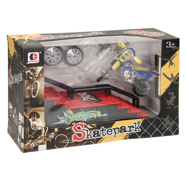 Vinger skateboard met stunt trail