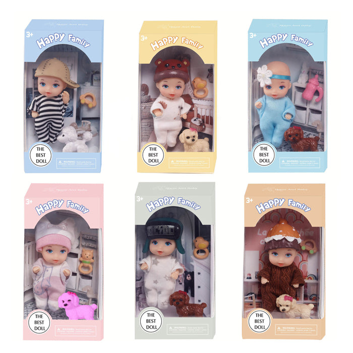 Load image into Gallery viewer, Poppensetje met pet vriend mini pop
