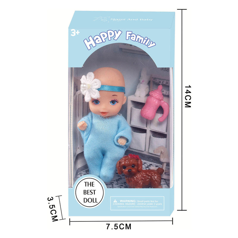 Load image into Gallery viewer, Poppensetje met pet vriend mini pop
