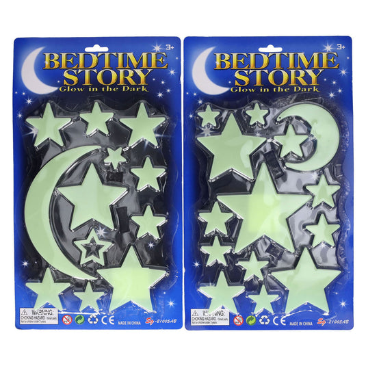Glow in the dark set maan en sterren