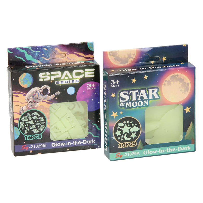 Load image into Gallery viewer, Glow in the dark set ruimte, 16dlg.

