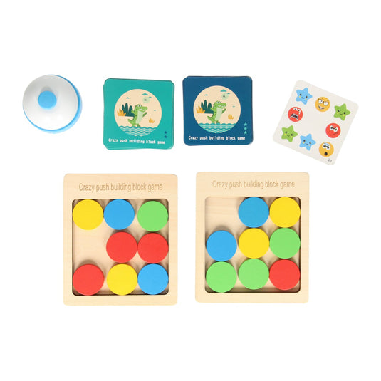 Houten schuifpuzzel duel met bel spel