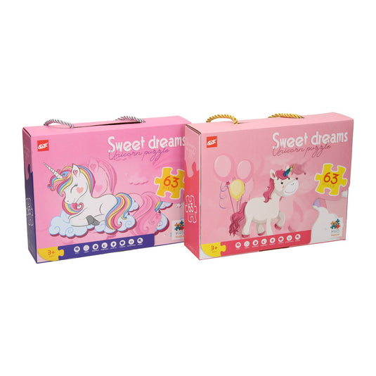 Lobbes speelgoed bv lobbes legpuzzel unicorn karton 63 stukjes fantasie puzzel kinderen.
