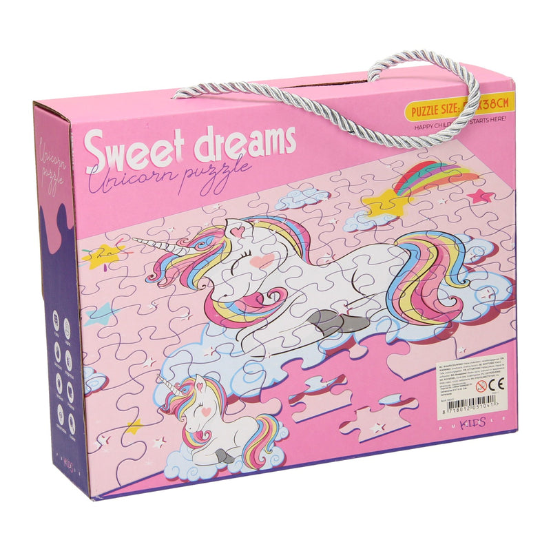 Chargez l'image dans la visionneuse de la galerie, Lobbes speelgoed bv lobbes legpuzzel unicorn karton 63 stukjes fantasie puzzel kinderen.
