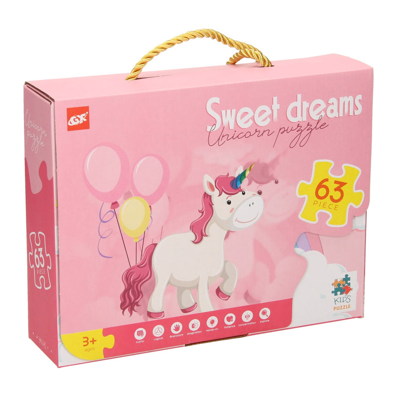 Chargez l'image dans la visionneuse de la galerie, Lobbes speelgoed bv lobbes legpuzzel unicorn karton 63 stukjes fantasie puzzel kinderen.
