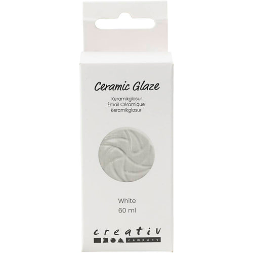Creativ company keramiek glazuur, 984-1101 °c, dekkend, white, 60 ml 1 fles
