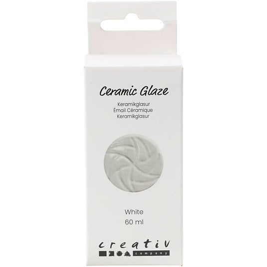 Creativ company keramiek glazuur, 984-1101 °c, dekkend, white, 60 ml 1 fles