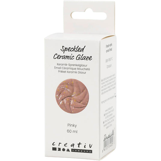 Creativ company gespikkeld keramiek glazuur 999-1060 c dekkend pinky - 60ml