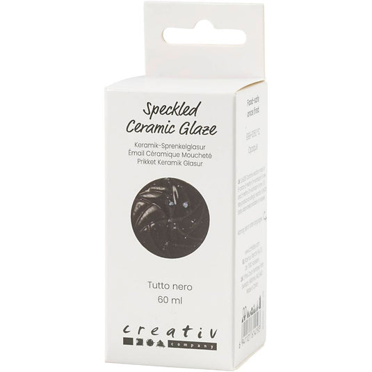 Creativ company gespikkeld keramiek glazuur 999-1060 c dekkend tutto nero - 60ml