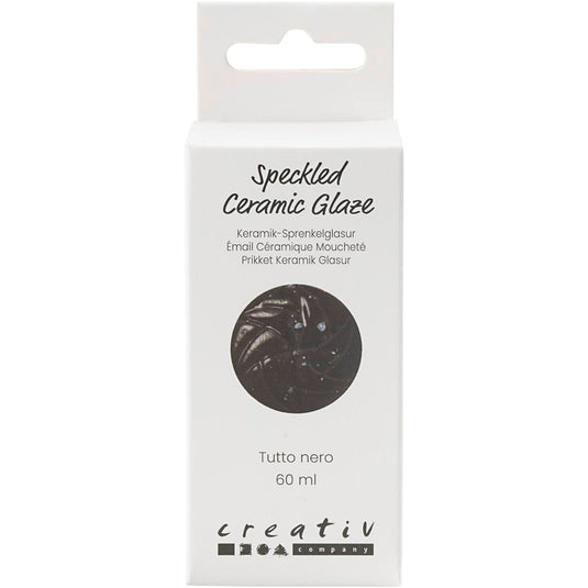 Creativ company gespikkeld keramiek glazuur 999-1060 c dekkend tutto nero - 60ml