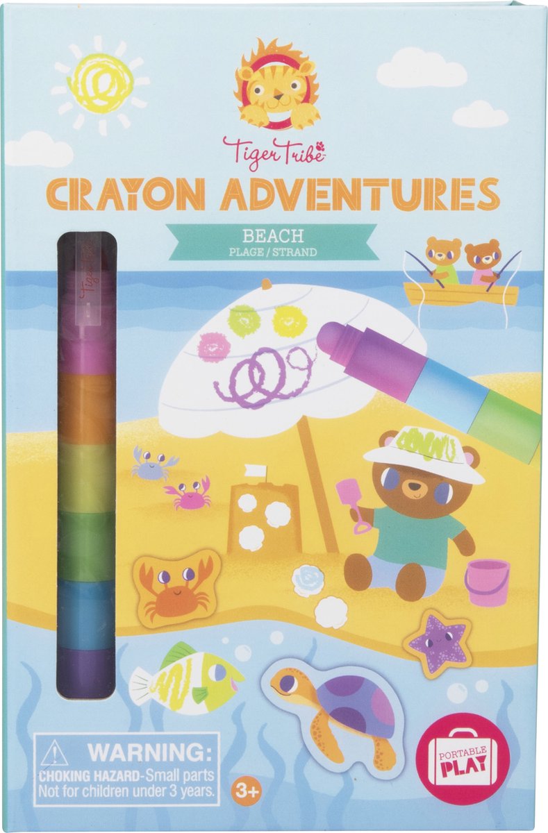 ギャラリービューアに画像をロードする, Tiger tribe waskrijt kleurset crayon adventures beach -
