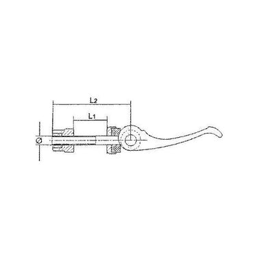 Aluminium zadelpen snelspanhendel M6 x 45 mm -