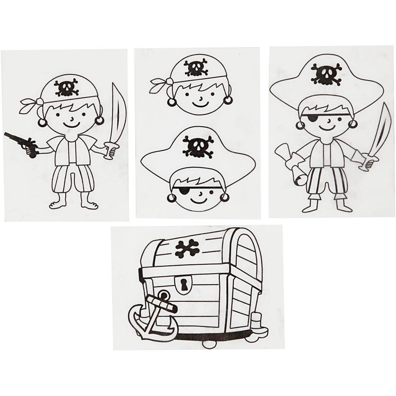 Load image into Gallery viewer, Creativ company https: www.cchobby.nl vellen-krimpfolie-met-motieven-piraten-vel-10-5x14-5-cm-dikte-0-3-mm-mat-transparant-4-vel-1-doos
