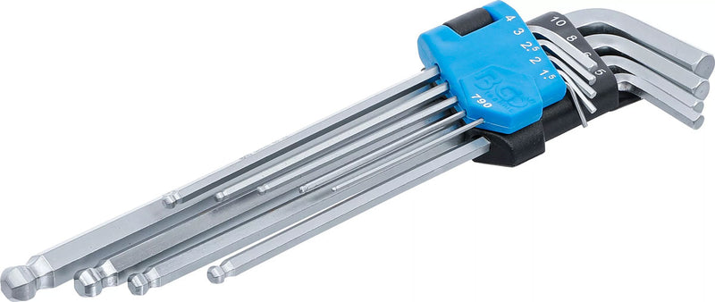 Load image into Gallery viewer, Bgs technic hexagon socket wrench set extra long with ball head 1.5 - 10 mm 9 pcs.
